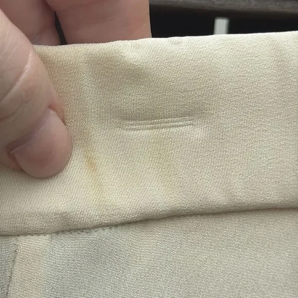 St. John's Vintage High-Waisted Silk Cream Trousers - Petite - Picture 5 of 6